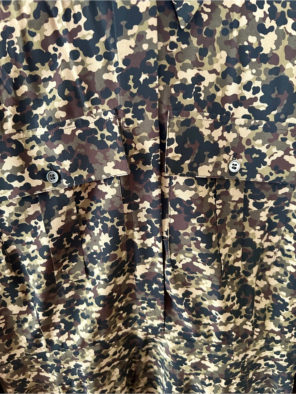 Michael Kors Silk Runway Dress in Juniper Camo print sz 12 originally $2690 - Picture 10 of 15